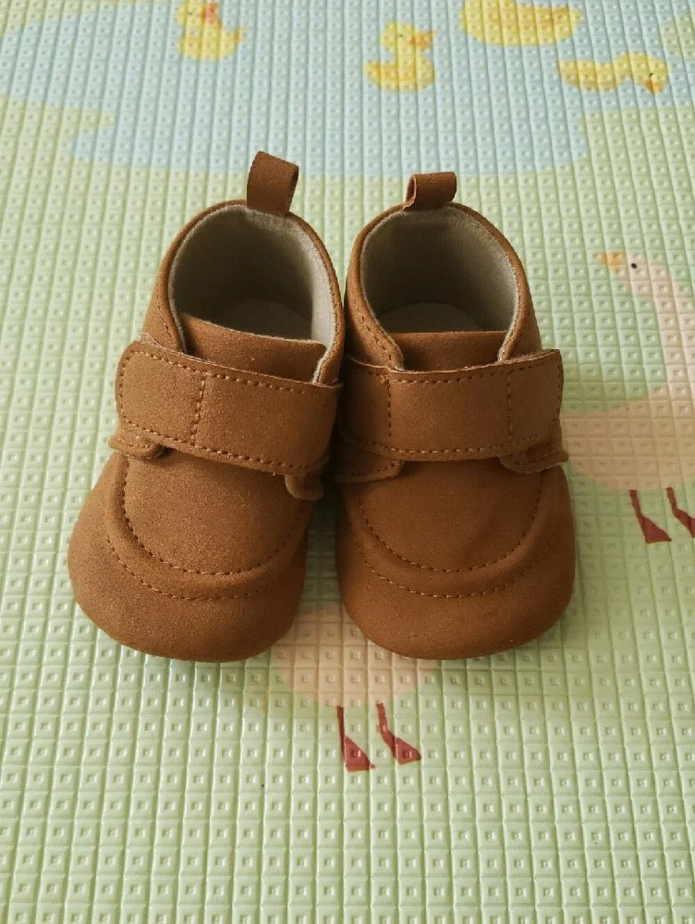Baby Shoes — White Lace-Up Sneakers & Brown Hook-and-Loop Booties